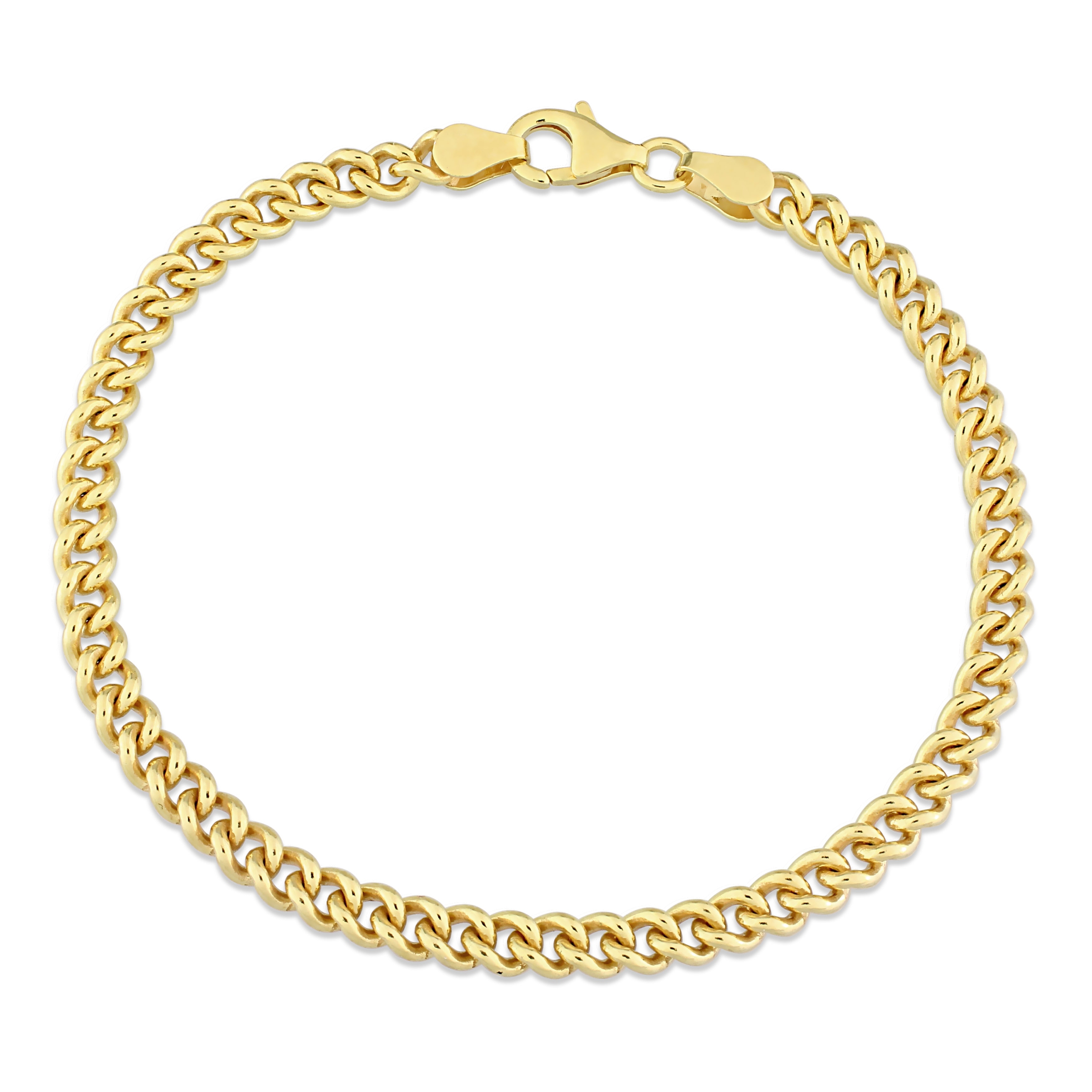 Miadora 18kt Yellow Gold Plated Sterling Silver Curb Chain Bracelet