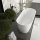 preview thumbnail 6 of 11, Acrylic Freestanding Flatbottom Soaking Bathtub in White