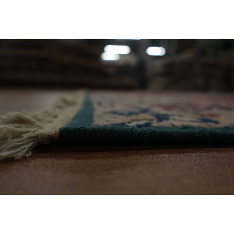 Hand Knotted Oriental 100% Wool Carpet Traditional Geometric Navy Blue & Blues Sumak Area Rug - 11' 11'' X 9' 0''