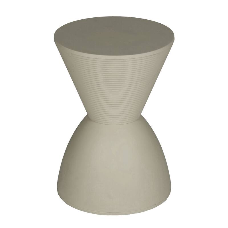 12 in. Gray Round Plastic End Table with Pedestal Base