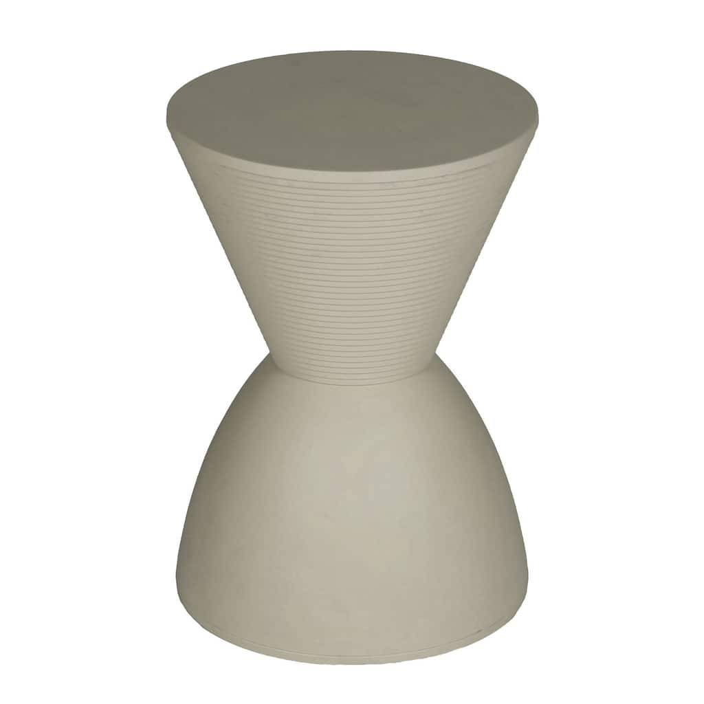 12 in. Gray Round Plastic End Table with Pedestal Base