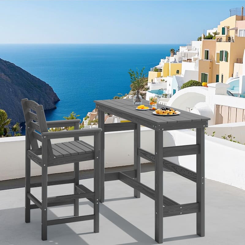 40-inch Outdoor Patio HDPE Pub Bar Table, Balcony Table