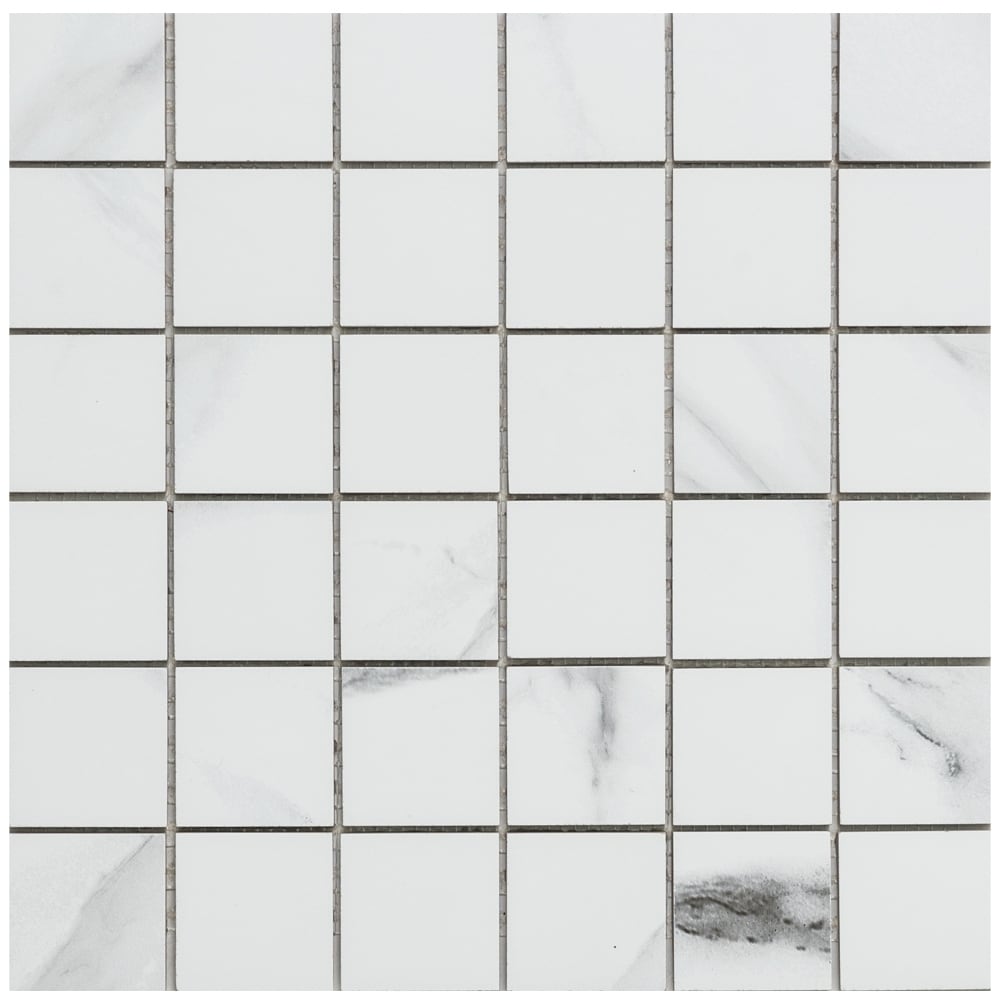 The Tile Life Tmolus 2 x 2 Grey Matte Porcelain Grid Mosaic Tile