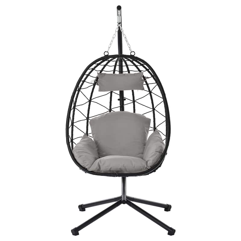 Indoor/ Outdoor Hanging Egg Chair with Stand