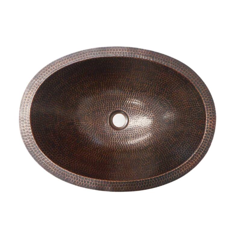 19" Oval Brushed Sedona Copper Bathroom Sink - 19" X 14" X 5"