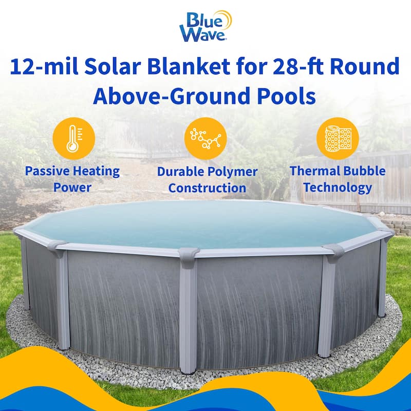 Blue Wave 12-mil Solar Blanket for Round Above-Ground Pools - Clear