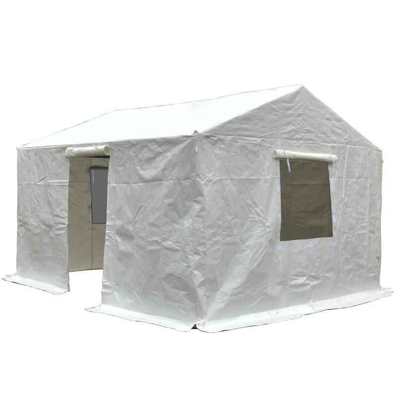 Domi 8' x 8' Universal Winter Gazebo Cover, All Season Waterproof Enclosed Cover with Sidewalls & Ventilated Mesh Windows, White