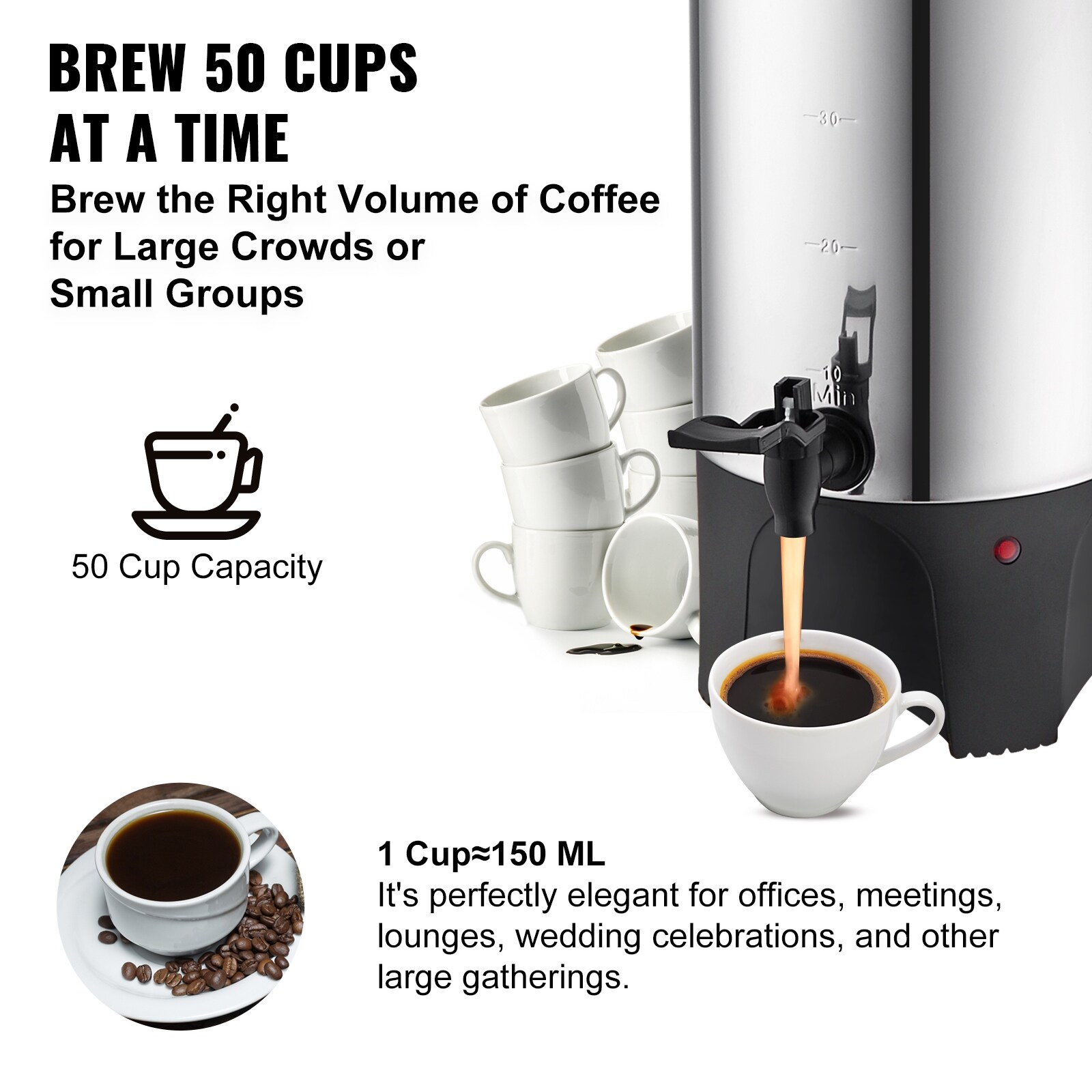 NESCO CU-50, Professional Coffee Urn, 50 Cups