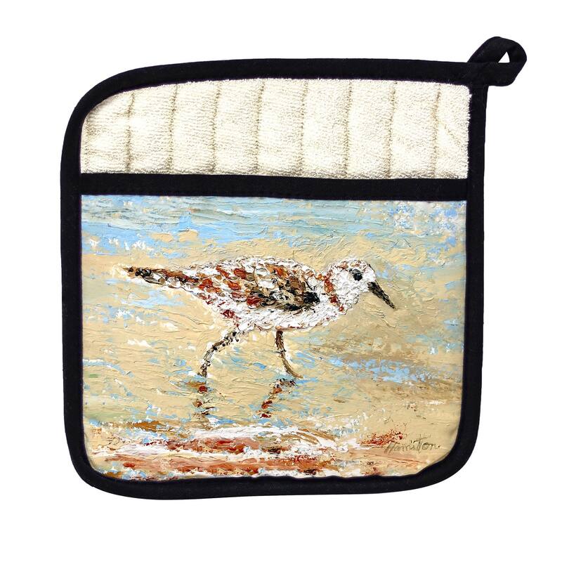 Lone Sandpiper Pot Holder - 9x9