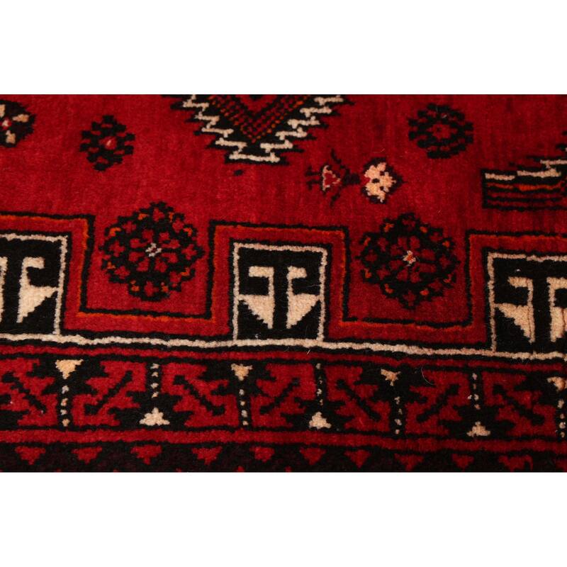 ECARPETGALLERY Hand-knotted Teimani Red Wool Rug - 3'4 x 6'3