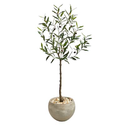 50" Olive Artificial Tree in Sand Colored Planter - 10.5"