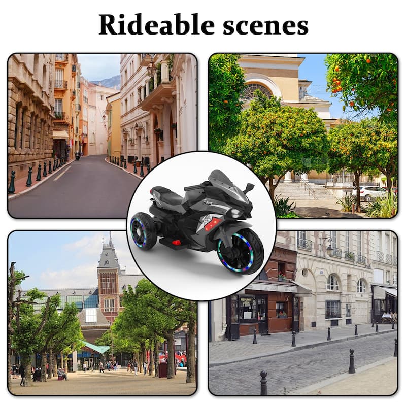 12V Kids Ride on Motorcycle, Electric Kids Motorcycle, Battery Powered Motorcycle for 3-6 Years Old