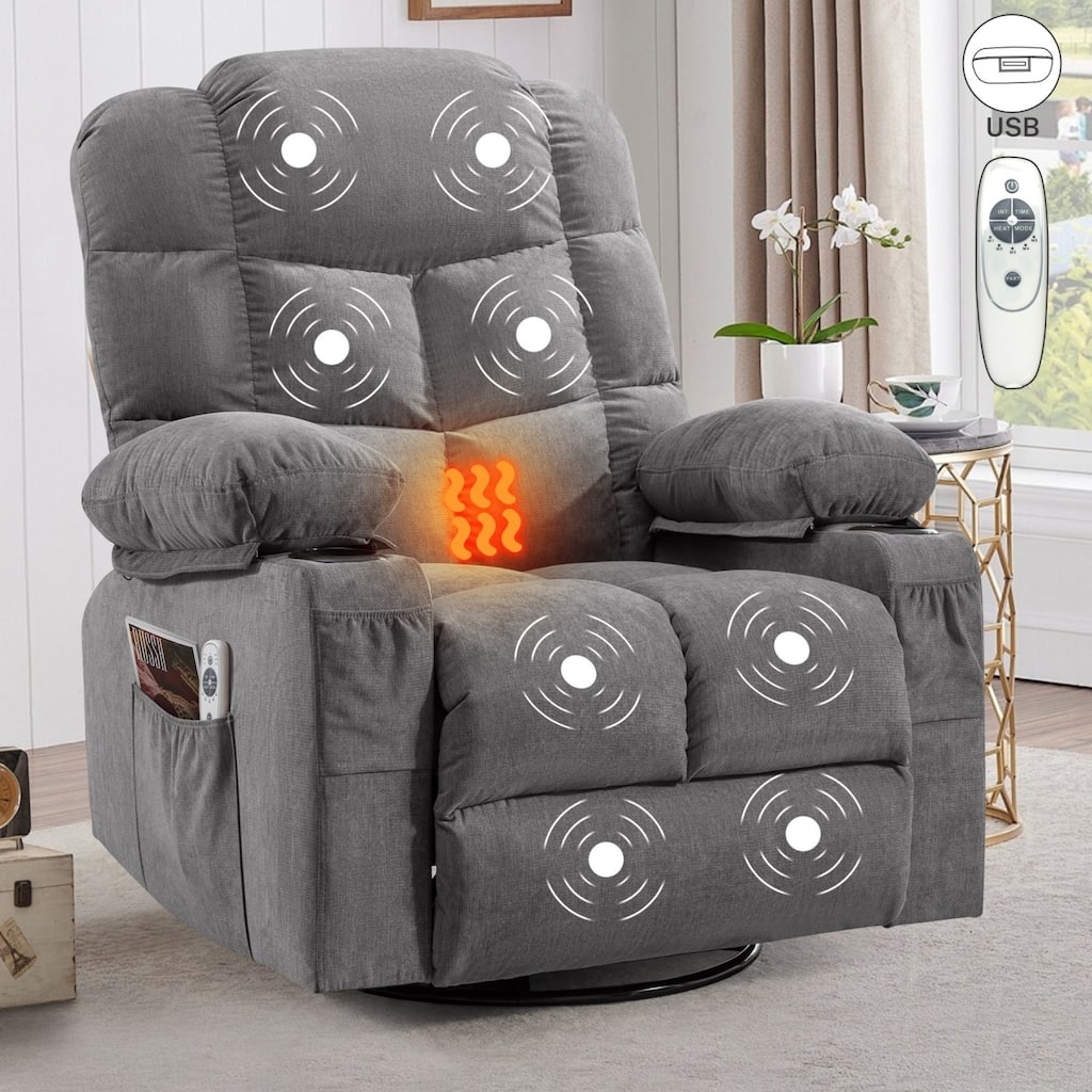 Oversized Massage Rocking Recliner for Living Room
