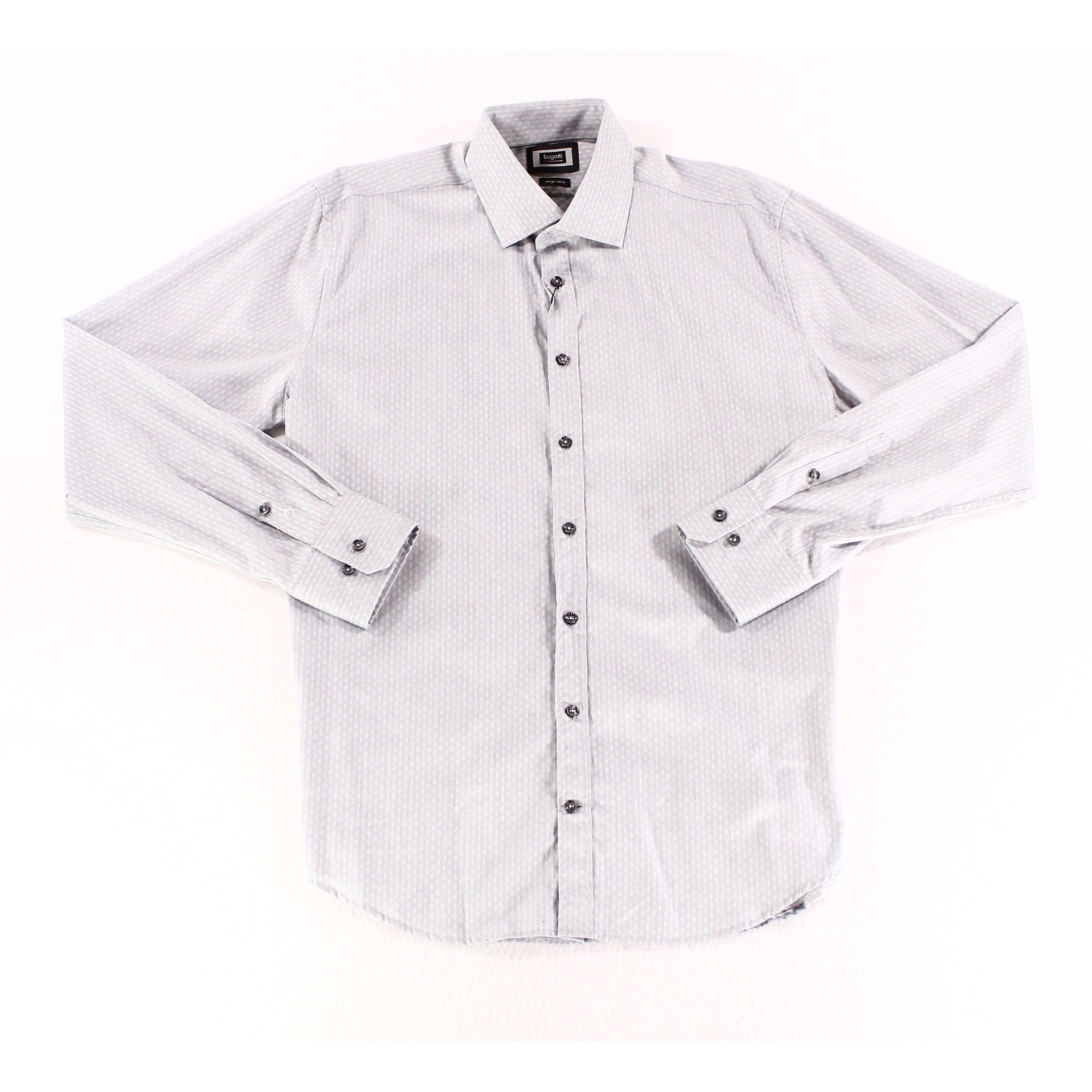 Shop Bugatti New Gray Mens Size Large L Dobby Circle Button Down
