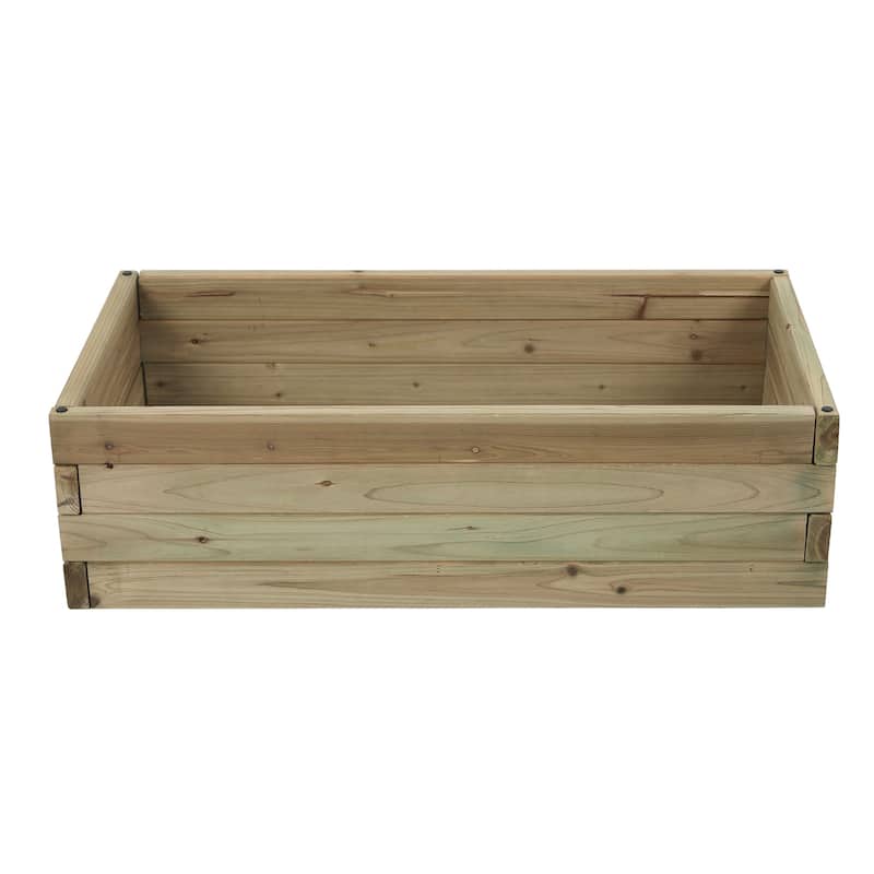 Brown Natural Wood Rectangular 2.7ft x 1.3ft Raised Garden Bed