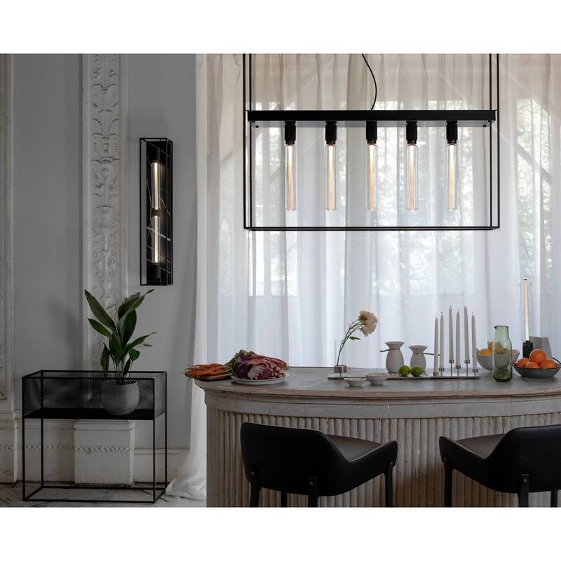 Buster + Punch NCA-02285 Caged 5 Light 43" Wide Semi-Flush Linear