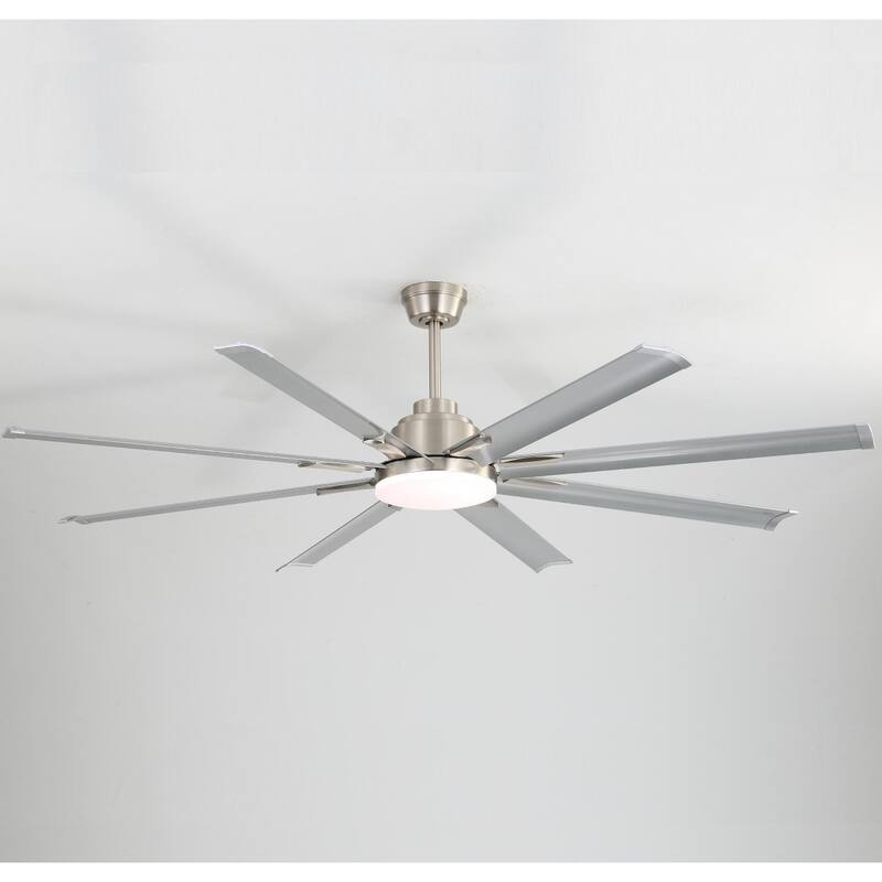 52''/66"/72'' Large Industrial Windmill Smart Ceiling Fan with Light, App and Remote Control, Dimmable LED