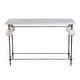 preview thumbnail 2 of 5, Amadeo 49 in. W Rectangular Stone and Metal Console Table