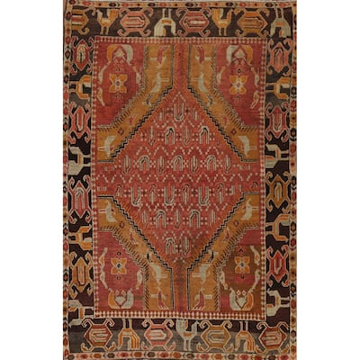 Vegetable Dye Oushak Turkish Vintage Area Rug Hand-Knotted Wool Carpet - 6'6" x 9'11"