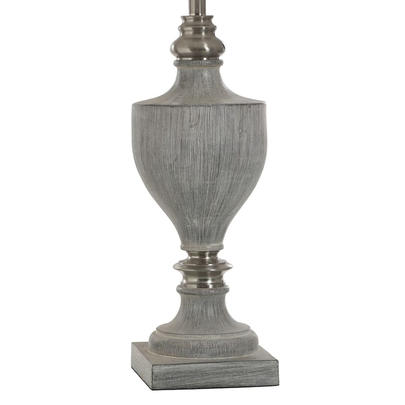 Branson Brushed Polyresin and Metal Table Lamp - White Linen Shade