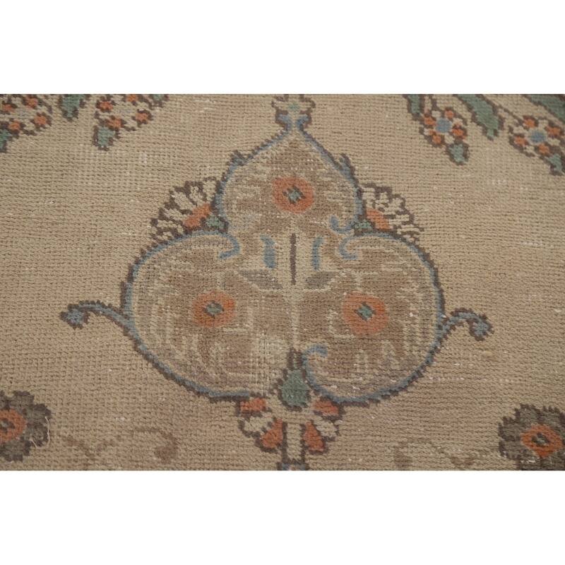 Hand Knotted Oriental 100% Wool Carpet Traditional Medallion Beige & Ivories Tabriz Area Rug - 12' 7'' X 9' 10''