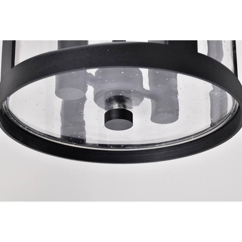 Broadstone 2 Light Hanging Lantern Matte Black with Clear Seeded Glass