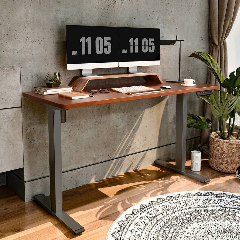 FLEXISPOT 55 x 28 Home Office Standing Desk Electric Height Adjustable Desk with LED Memory Control
