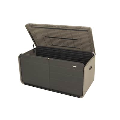 200 Gallon Plastic Deck Box, Large Patio Storage Box with Lock, Wheels & Waterproof Lid for Outdoor Cushions, Garden