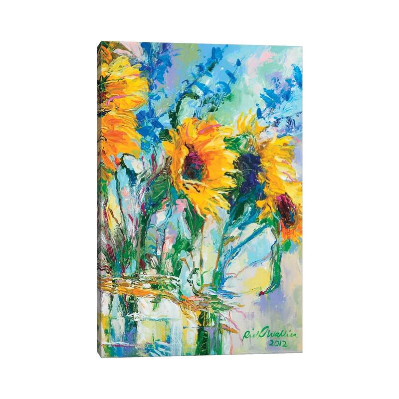 iCanvas "Sunflowers In Glass Bottles" by Richard Wallich Canvas Print