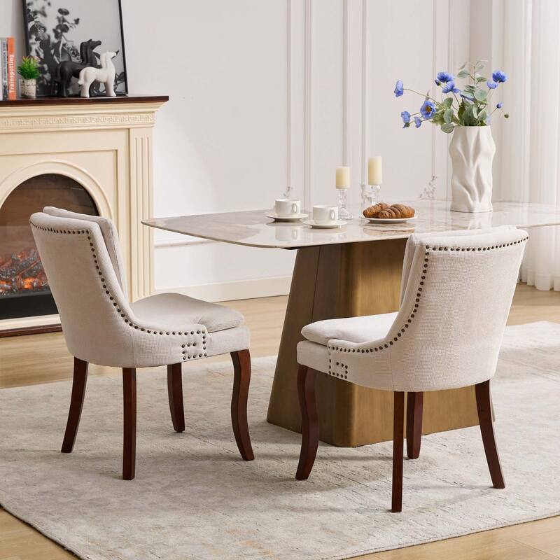 Chenille Dining Chairs Set of 2