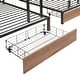 preview thumbnail 16 of 15, Metal Triple Bunk Bed, Full Over Twin & Twin Bunk Bed with Built-in Shelf, Lateral Storage Shelf Ladder, 2 Drawers Underneath