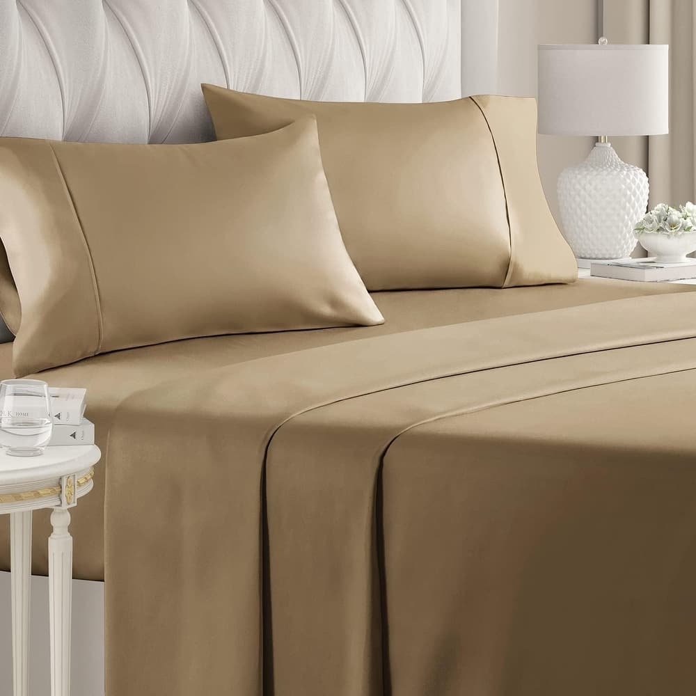 CGK Linens 400 Thread Count Deep Pocket Cotton 4 Piece Bed Sheet Set