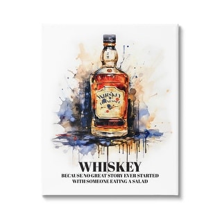 Stupell Funny Whiskey Phrase Canvas Wall Art Design by Amanda Greenwood