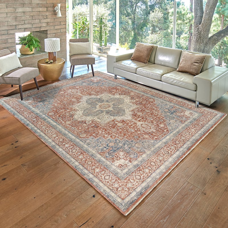 Gertmenian Florance Opulent Traditional/ Modern/ Casual Viscose Acrylic Woven Indoor Quality Area Rug Collection