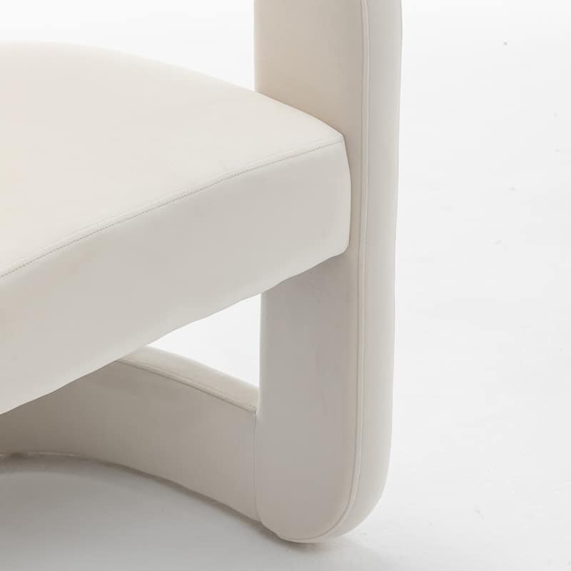SEYNAR Modern Velvet E-Shaped Open Back Dining chair Set of 2