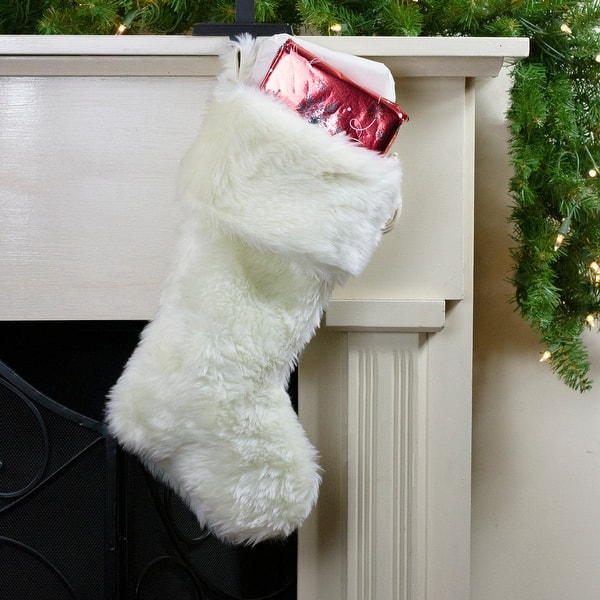 Shop 19 5 Cream White Super Soft Solid Christmas Stocking Free