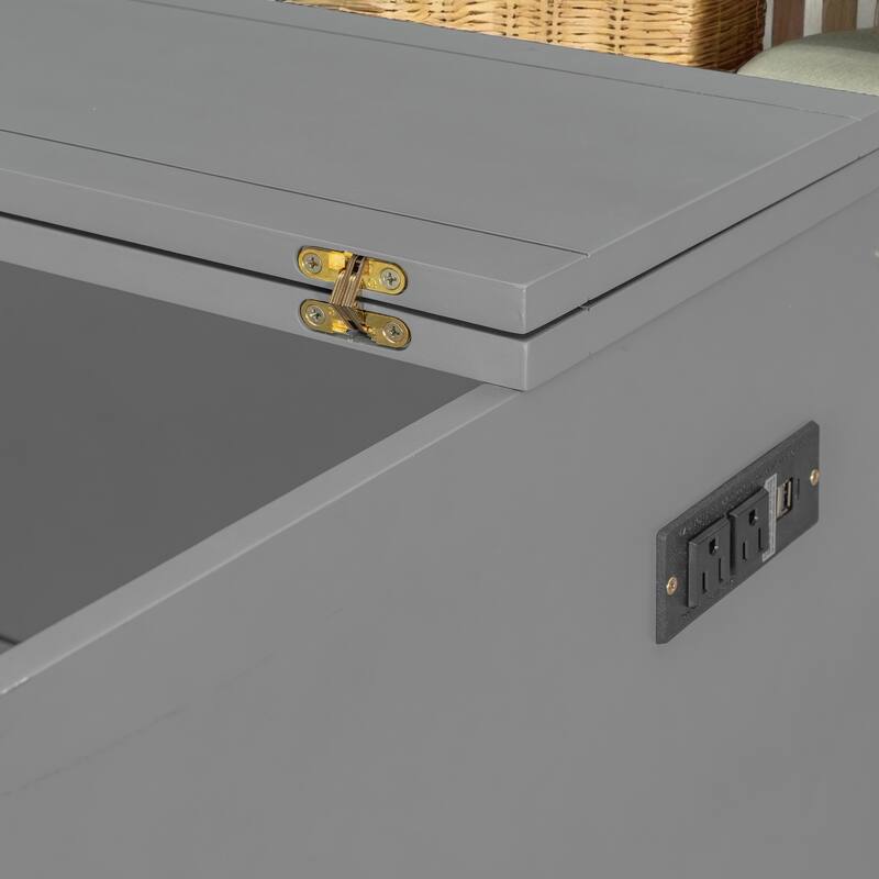 Queen Size Murphy Wall Bed with Drawers, USB & Power Sockets, Pulley Lift Design and Slat Support