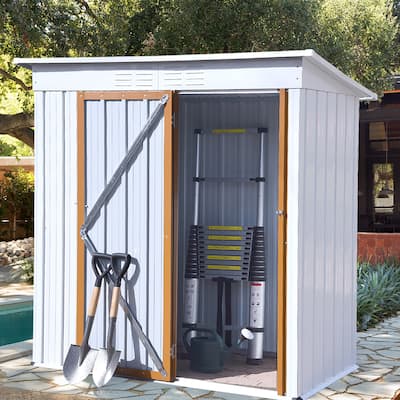 5 Ft. W X 3 Ft. D Metal Lean-to Storage Shed - N/A