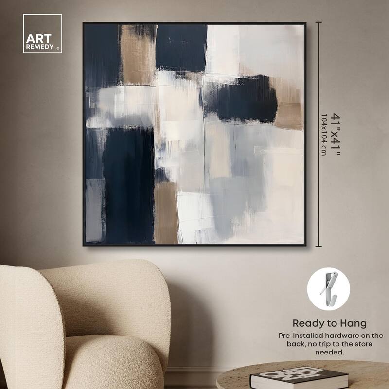 Blue and Tan Abstraction II Canvas by Art Remedy