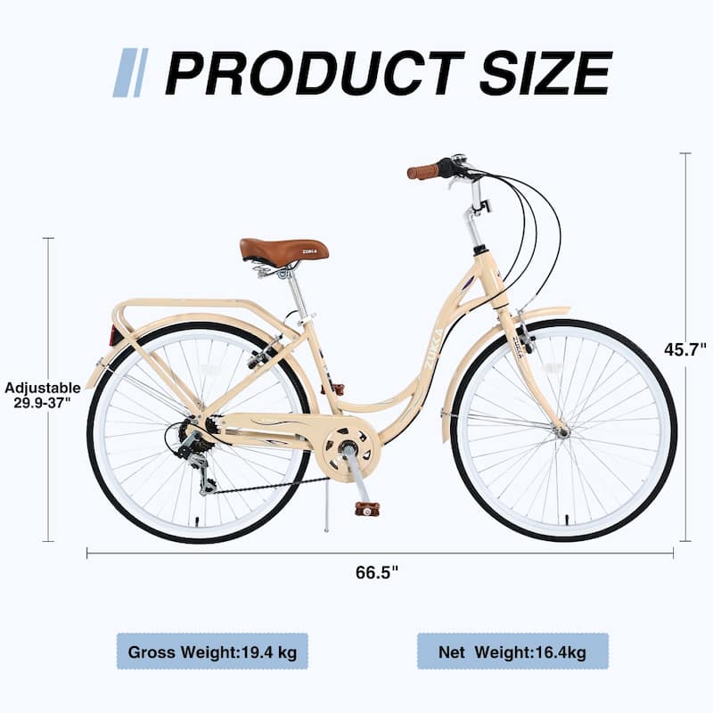 26 Inch Steel Frame 7 Speed Bicycle for Ladies