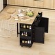 preview thumbnail 13 of 17, Mobile Kitchen Island Cart with Storage Cabinets, Wine Rack, Spice Rack, Towel Holder，for Organizing Kitchens & Meal Prep