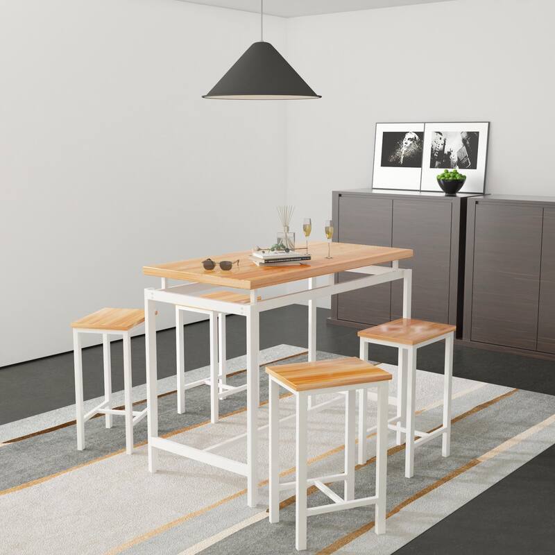 Mieres Modern Farmhouse Counter Height Pub 5-piece Dining Set