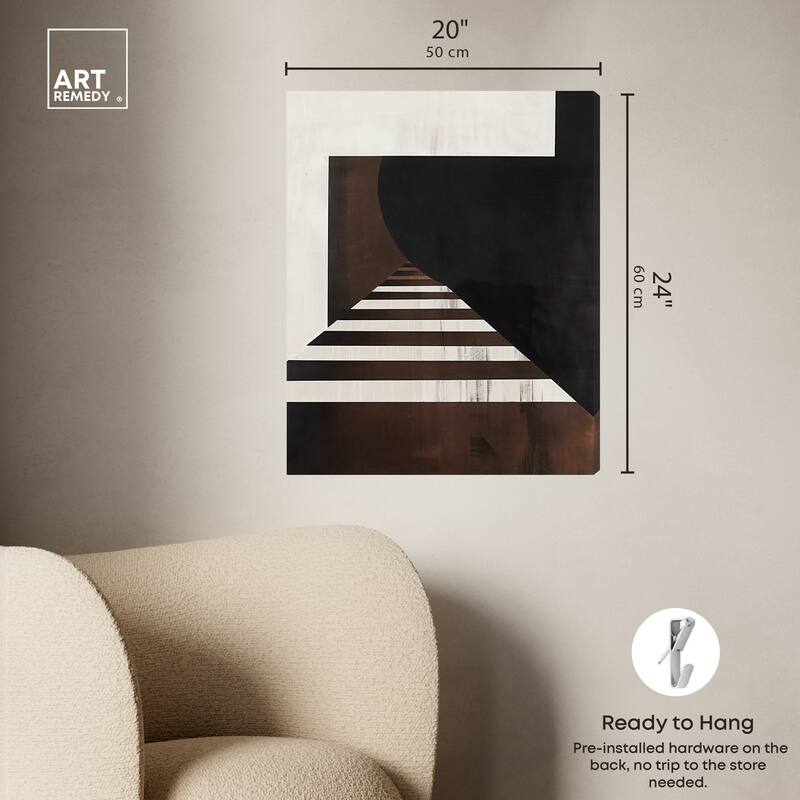 Art Remedy Vertigo Gallery Wrapped Abstract Shapes 1 Piece Canvas Wall Art