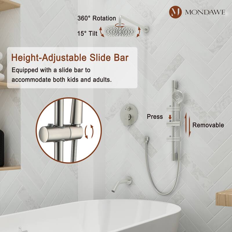 Retro Series 9 in. Rain Wall Mount Dual Shower Heads with 1.8 GPM