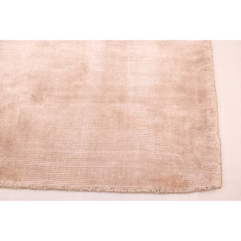 ECARPETGALLERY Hand Loomed Elysian Beige Viscose Rug - 6'6 x 9'9