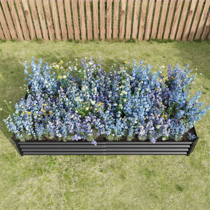 Large Galvanized Metal Raised Garden Bed Open Bottom Rust-Resistant