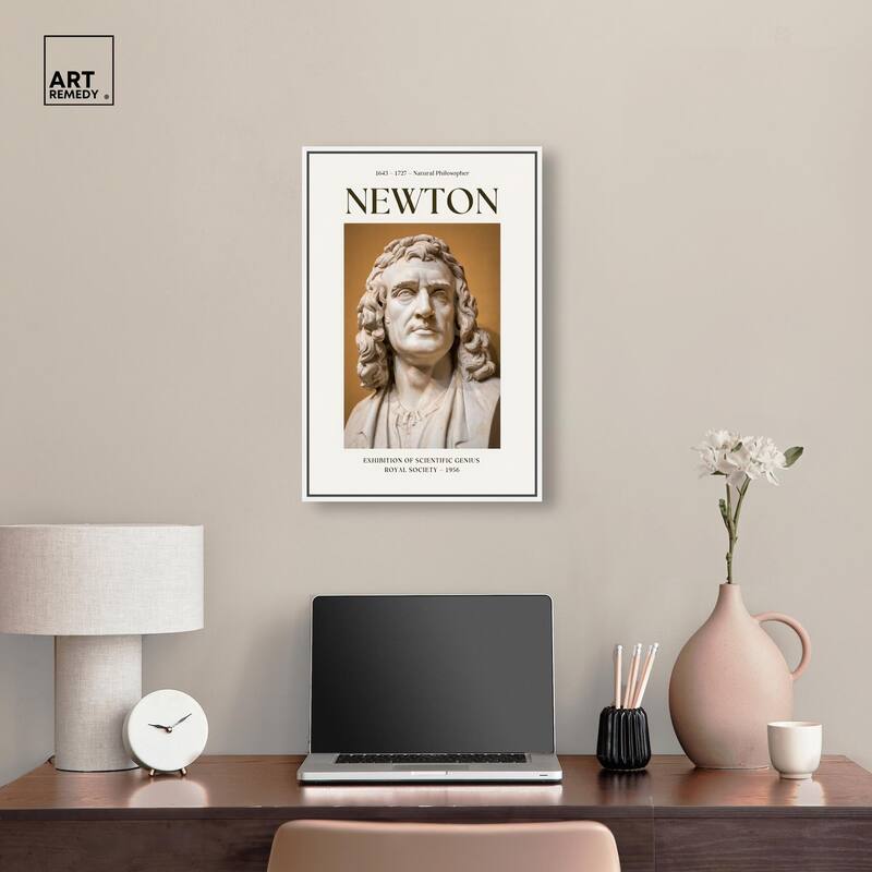 Newton's Likeness in Marble Canvas by Art Remedy