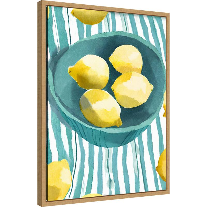 Zitronen in Schale by Ohkimiko (18 x 24 in.), Framed Canvas Wall Art Print