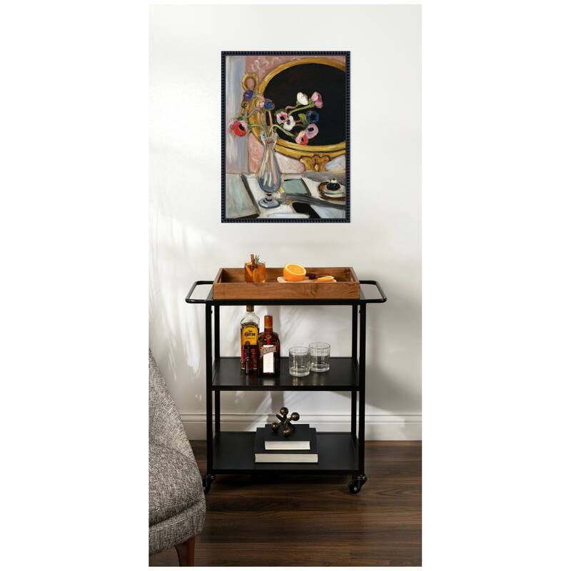 Kate and Laurel Anemones au miroir noir 1919 Henti Matisse by Nostalgia Prints Framed Canvas Wall Art Print
