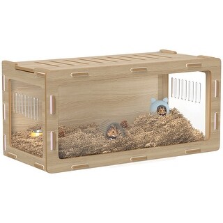PawHut Hamster Cage with Easy View Acrylic Panels, Small Animal Cage ... - Insulated Hamster Cage Panels